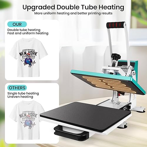 Miniatura 5 de Máquina de prensa de calor de 12 x 10 pulgadas para camisetas, impresora digital de sublimación industrial para transferencia de calor, máquina