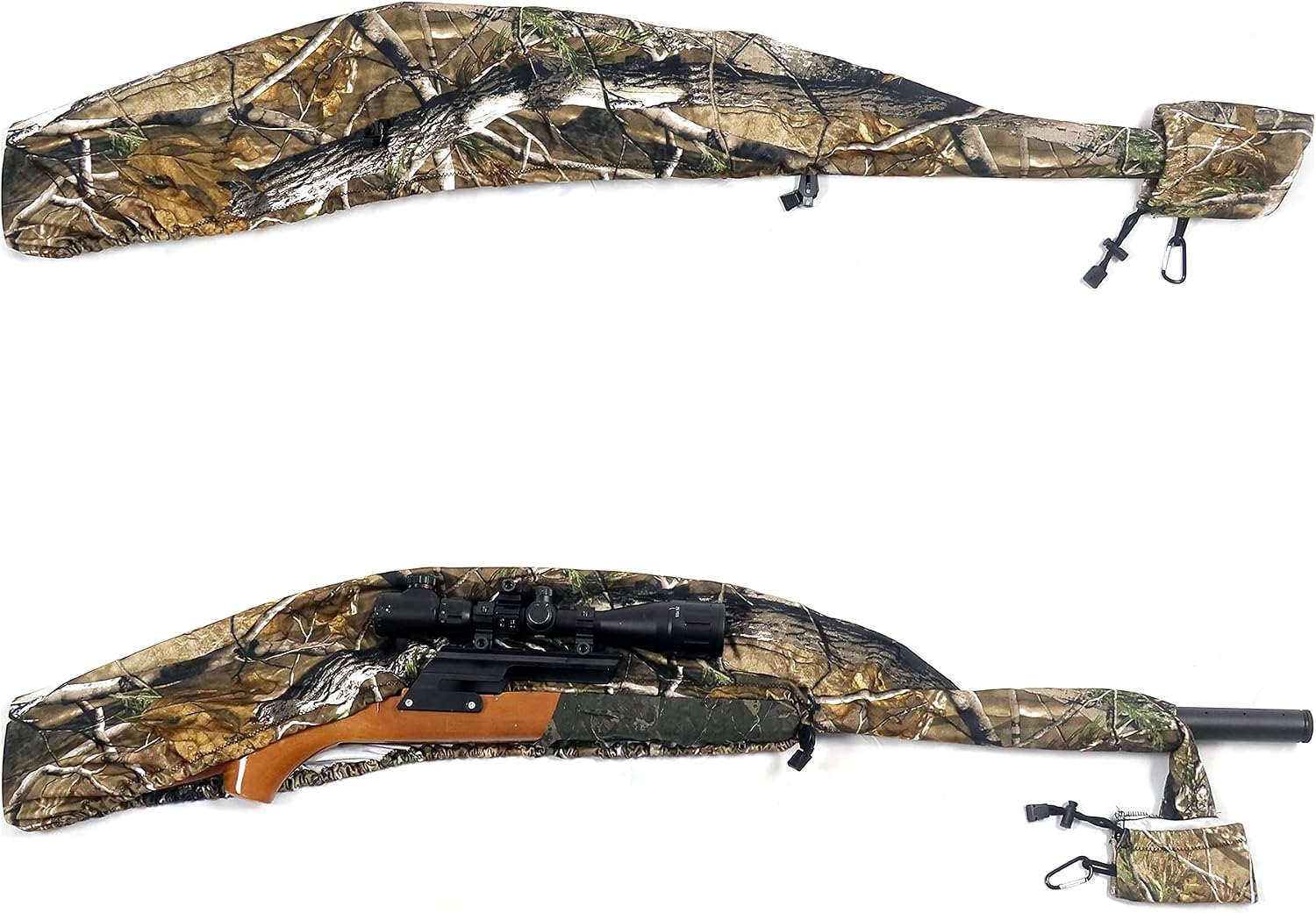 48" Camo Gun Cover Water-Resistant Rifle Slicker | Water-Resistant, Lightweight, Quick-Release Soft Case, Attached Pouch, For Storage and Transportation