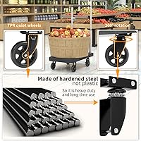 Vista 4 de Carro de empuje plegable para camión de plataforma, capacidad de peso de 330 libras, mango ajustable para carretilla de mano con ruedas giratorias