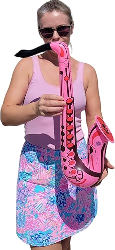 Miniatura 8 de Colorido saxofón infla de 22 pulgadas (3 colores), instrumento musical inflable para juego simulado, concierto, jazz, sesión de fotos, cabina,