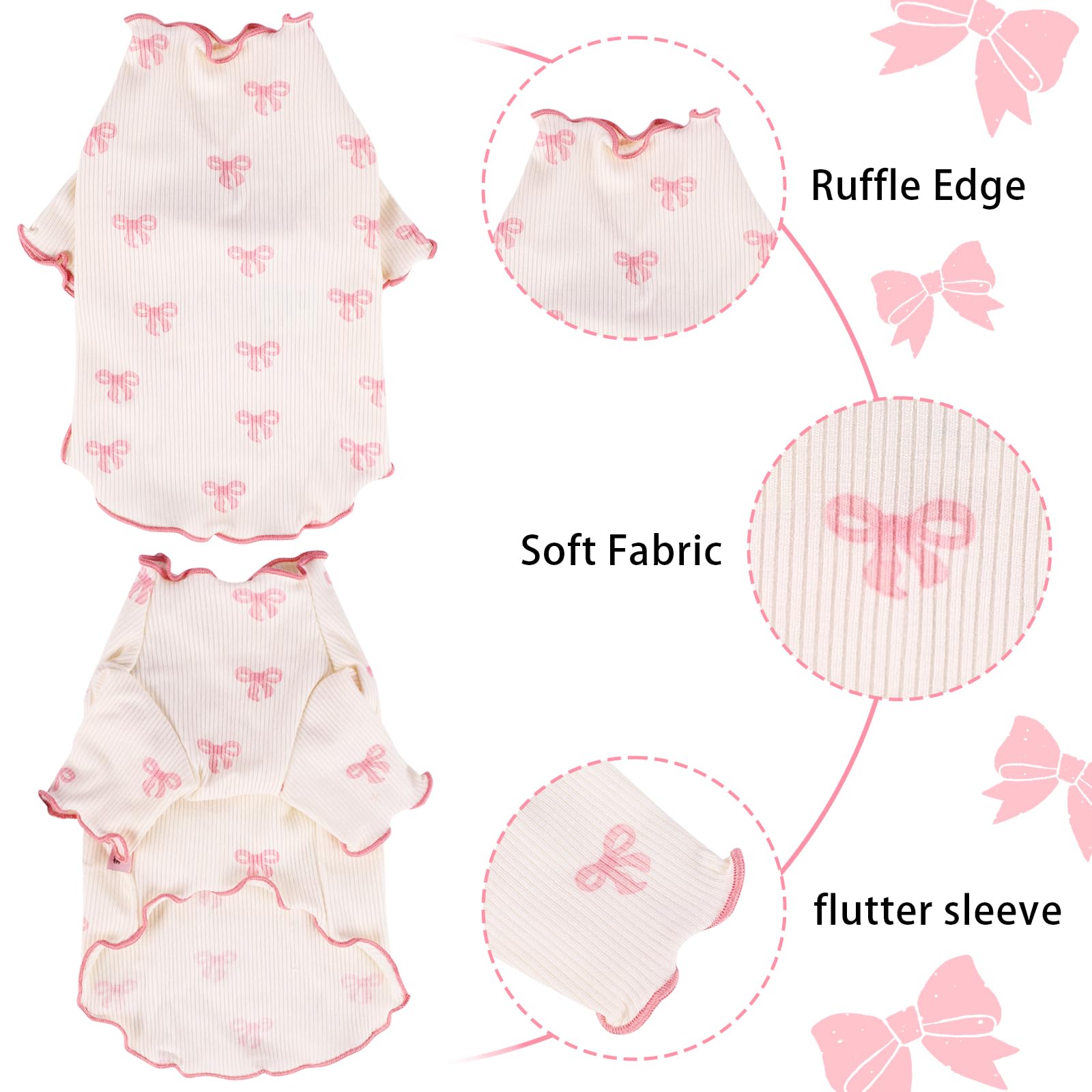 Yoolhamy Small Dog Clothes Extra Small Dogs Spring Summer Dress Cute Soft and Breathable Outfits for Female Chihuahua Shih Tzu Yorkshire Puppy Cats (Pink, X-Small)