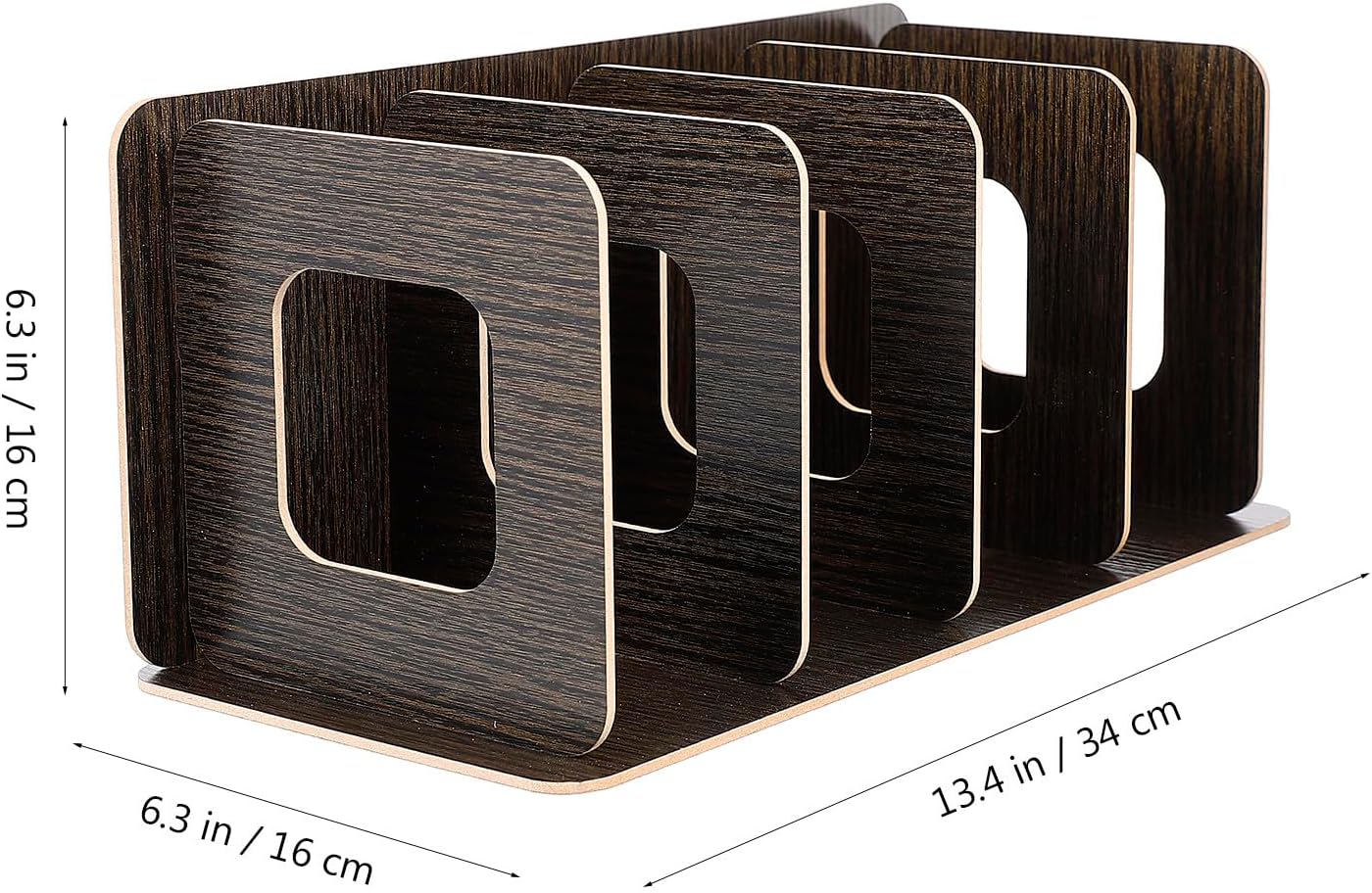 Wood CD Storage Rack for Desktop, Upright File Holder