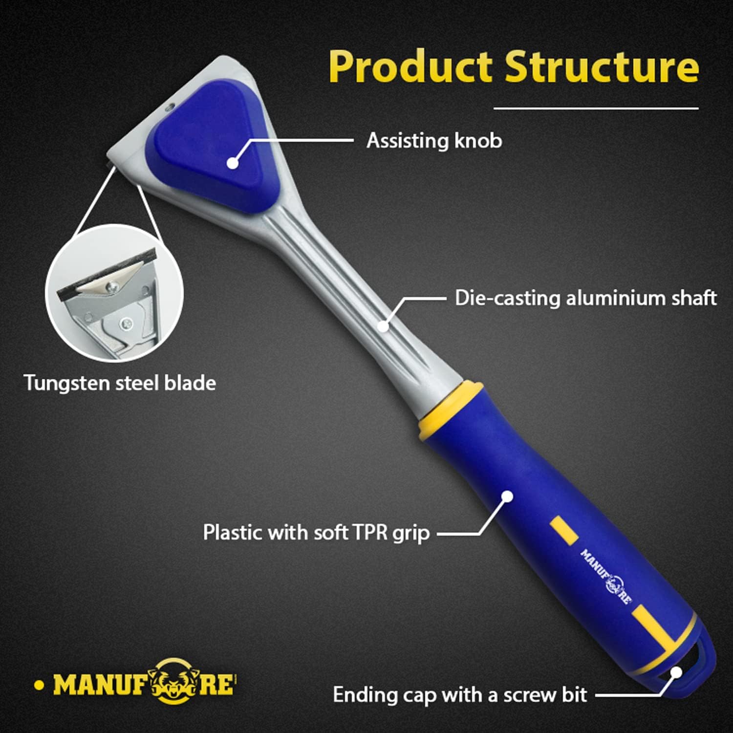 MANUFORE 2.5" Carbide Scraper and Contour Scraper Buddle