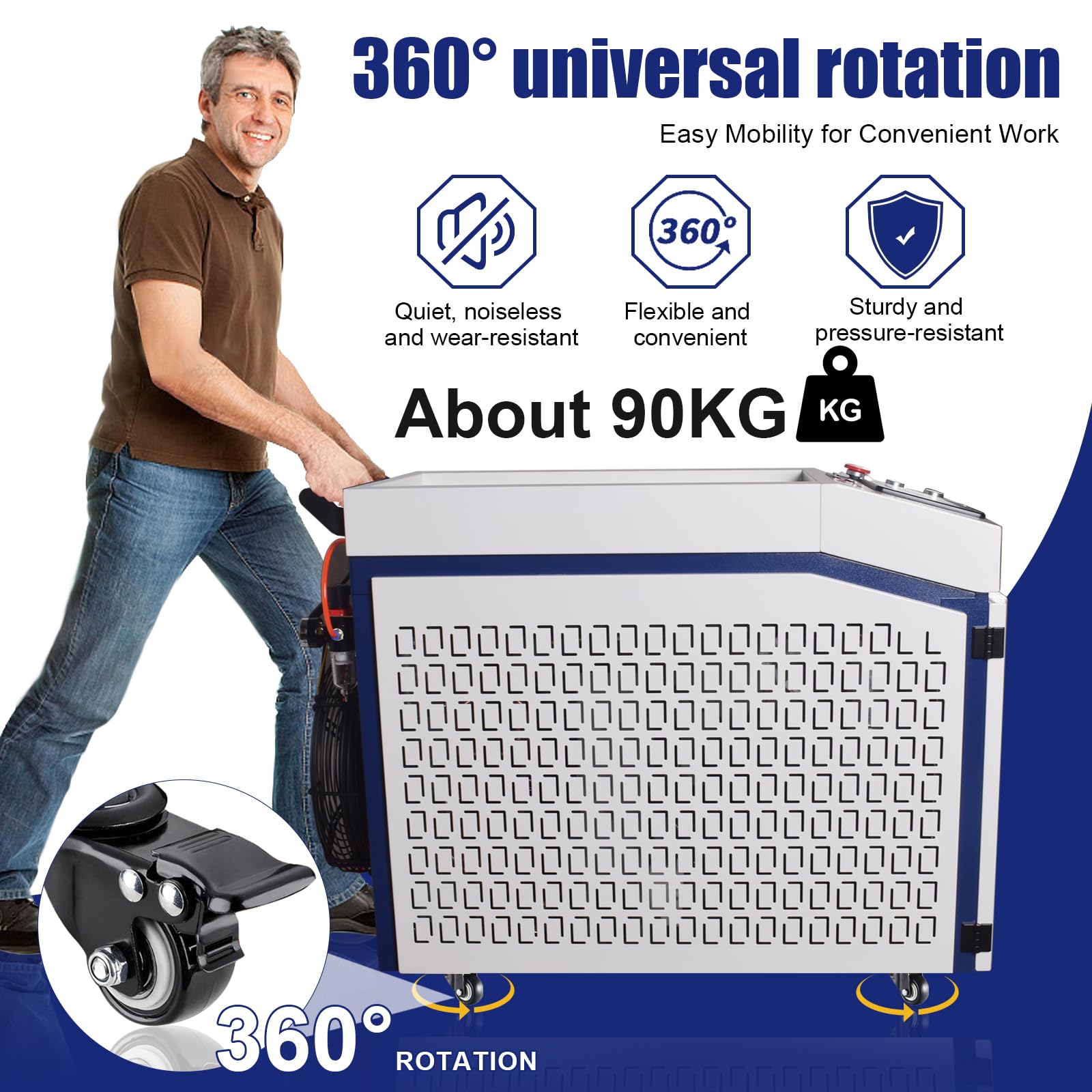 Soldadora Láser de Fibra 1500W / 2000W / 3000W 4 en 1 Soldadura, Limpieza, Corte y Soldadura Fuerte Soldadora Portátil Raycus para Todos los Metales, Eliminación de Óxido, Uso Industrial