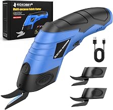 2026 Upgrade Cordless Cutting Tool Cardboard Cutter | with 2 Blades Rechargeable Powerful Shears Electric Scissors for Fabric Electric Chop Saw Leather Felt with Charger Blue