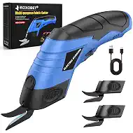 2026 Upgrade Cordless Electric Scissors Cardboard Cutter with 2 Type Blades Rechargeable Powerful Shears Cutting Tool for Fabric Electric Chop Saw Leather Felt with Charger Blue