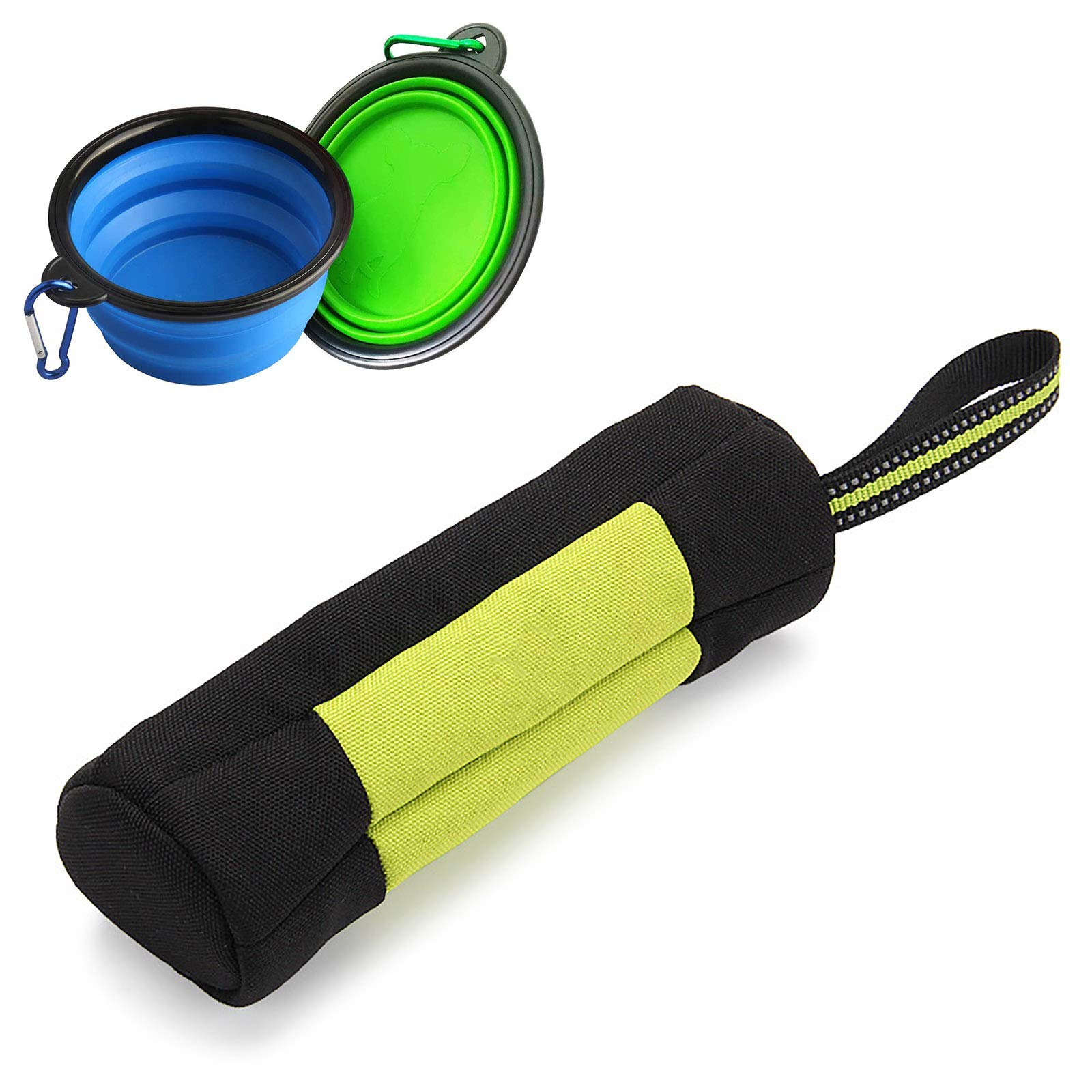 Bolsa para perros y entrenamiento al aire libre con cuencos plegables verdes Hmpet