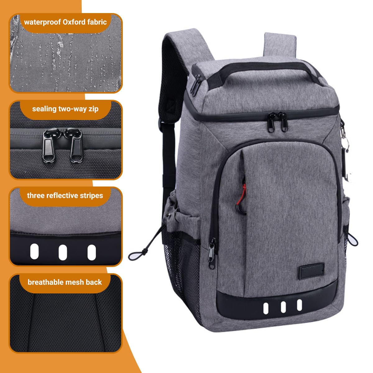 24L Sac à Dos Isotherme à Glacière Sac de Pique-Nique Sac Isotherme Portable Cooler Backpack Bag