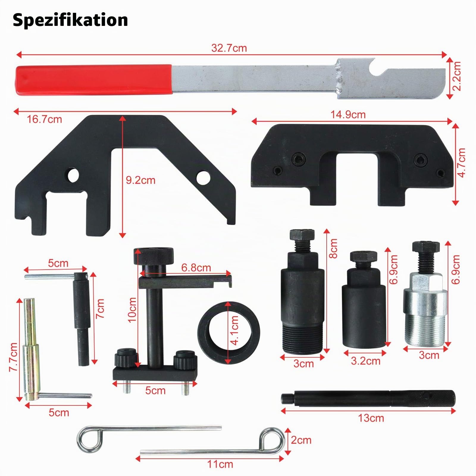 FreeTec 12tlg Steuerkette Werkzeug, Diesel Motor Einstellwerkzeug Nockenwellen Kurbelwelle Werkzeug Set, Absteckwerkzeug Arretierwerkzeug Steuerkette für BMW M41 M47 M51 M57 TU/T2 2,0 3,0