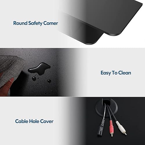 Miniatura 2 de FITUEYES Soporte flotante para TV montado en la pared, estante flotante de entretenimiento de 2 niveles debajo del televisor para sala de estar,