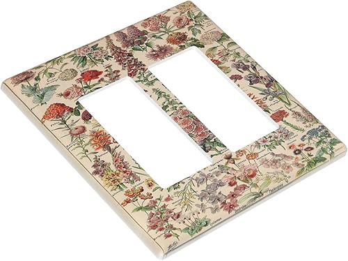 Vista 1023 de Cubiertas decorativas de salida de estrella de mar playera, tablero de madera azul de concha de mar de 1 banda, decoración individual GFCI, placa