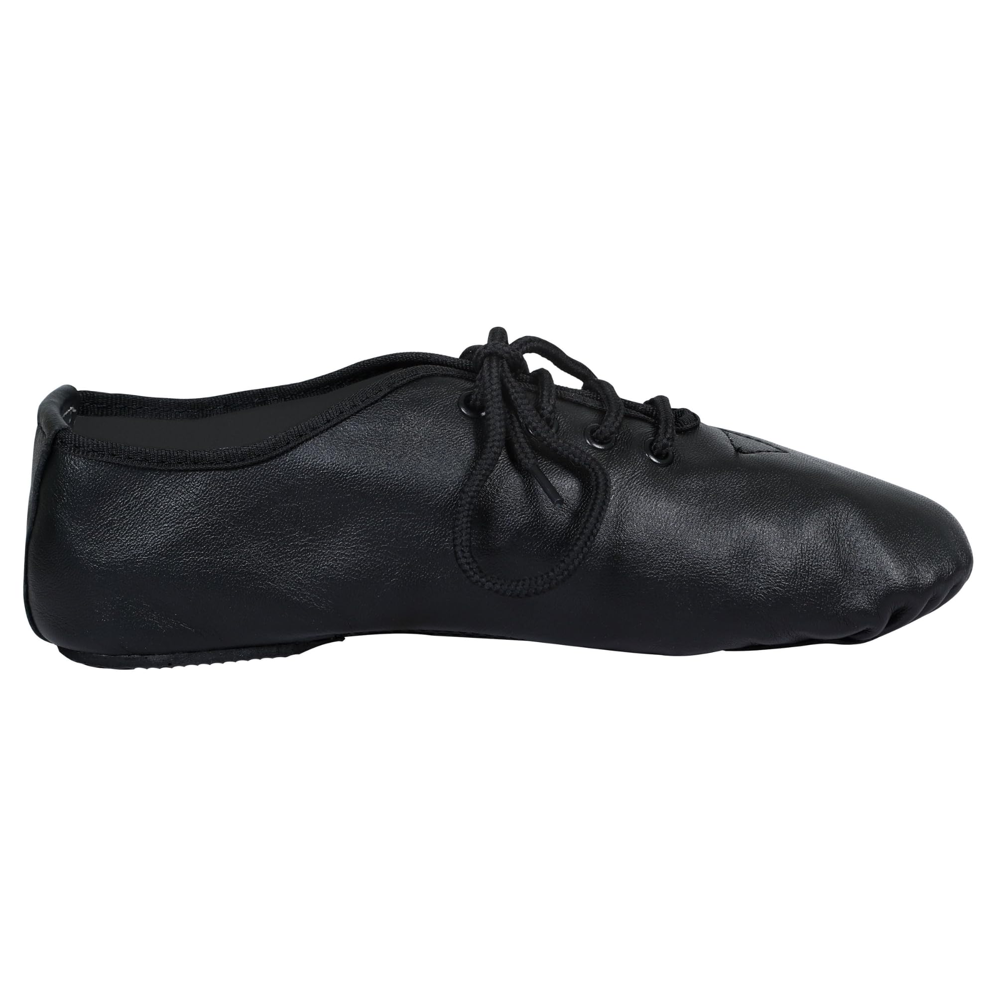 Jazz Dance Scarpe in pelle stringate unisex palcoscenico moderno in gomma e camoscio suola divisa nera