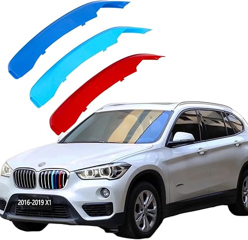 Insertos de parrilla automotriz para BMW X1 F48 2016-2019 7 vigas, accesorios de parrilla delantera