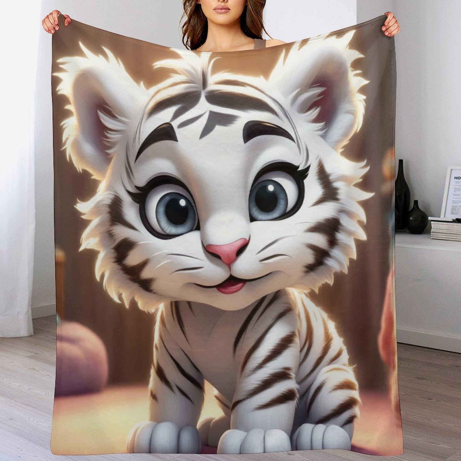 Couverture polaire tigre facile à nettoyer pour un couvre-lit chaud