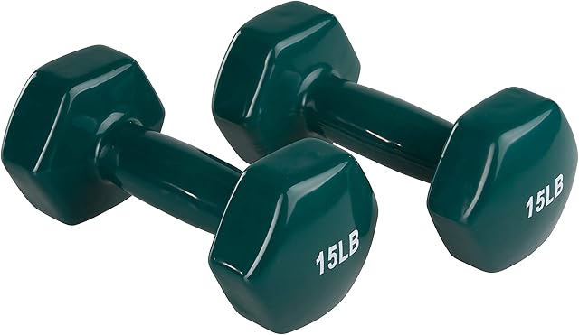 Amazon Basics Vinyl Coated Hand Weight Dumbbell Pair, Set of 2