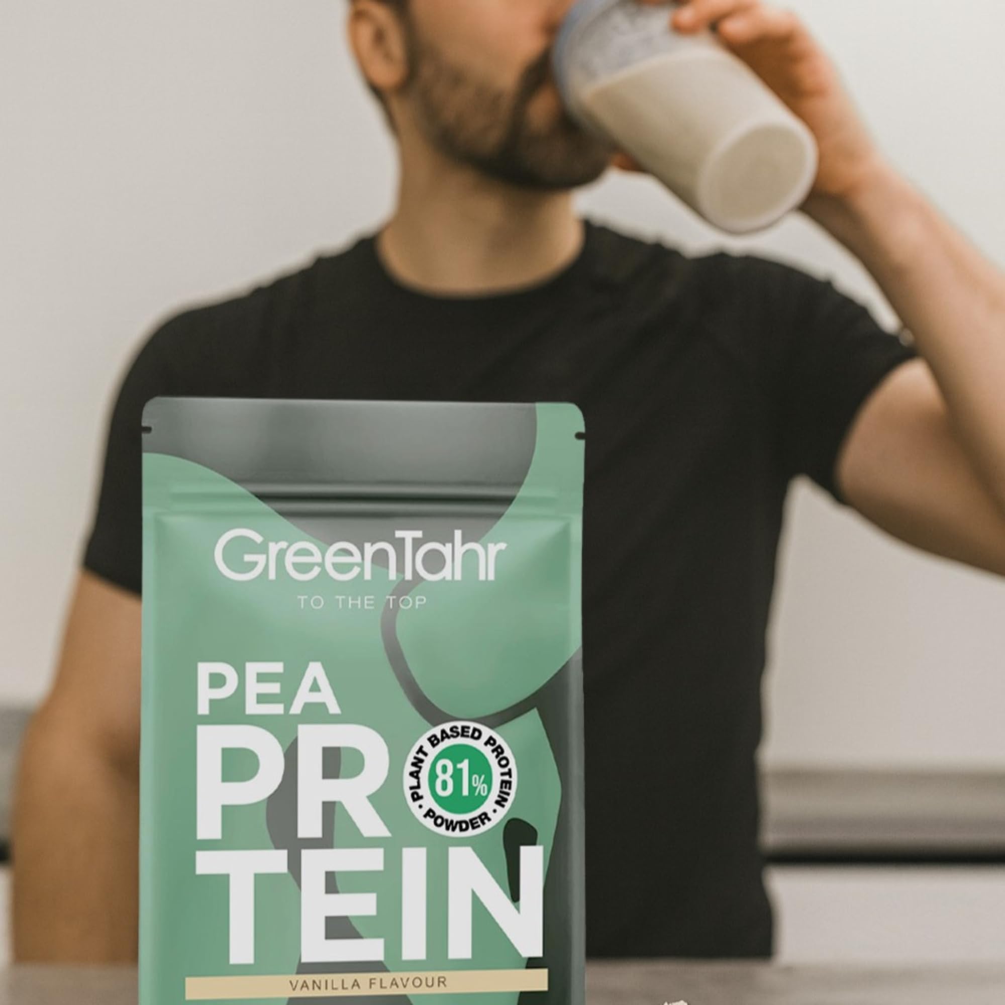 Green Tahr Proteine del Pisello in Polvere Bio al Gusto di Vaniglia 750g. 81% Proteine Vegane Vegetali per Aumento Massa Muscolare e Dimagrire. Senza Zucchero Aggiunto, Lattosio né Glutine