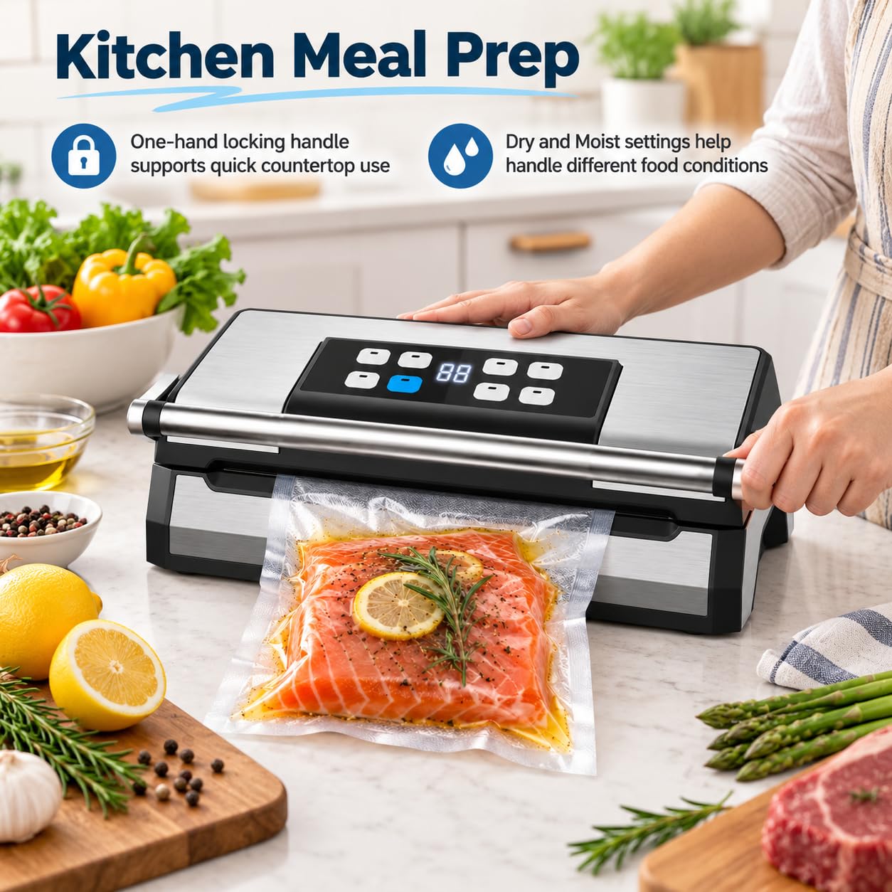 Machine à emballer sous vide, longueur de fermeture de 30 cm, pompe double
