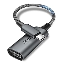 acer Adattatore USB-C a HDMI 4K@60Hz, compatibile Thunderbolt 3, 4, Adattatore Type-C a HDMI 2.0, Alluminio + Nylon,per Serie iPhone 15, 16, 17, MacBook, iPad Pro, Air, iMac, S26, Surface Pro, Dell, ecc.