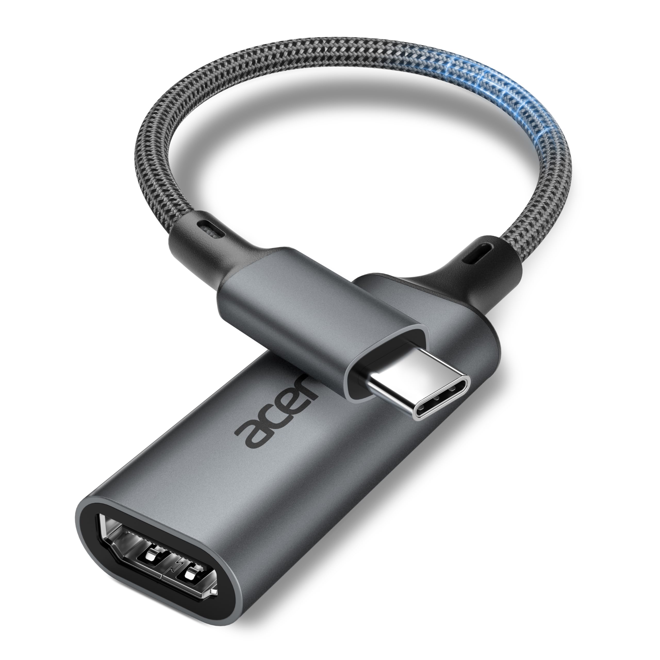 Acer Adapter USB C do HDMI 4K@60Hz, Adapter Typu C HDMI HDR, Thunderbolt 5/4/3 Kompatybilny z Monitorem, MacBookiem Pro Air, iMacem, Serią iPhone 17, iPadem Pro Air, Galaxy S26, laptopem, XPS itp.