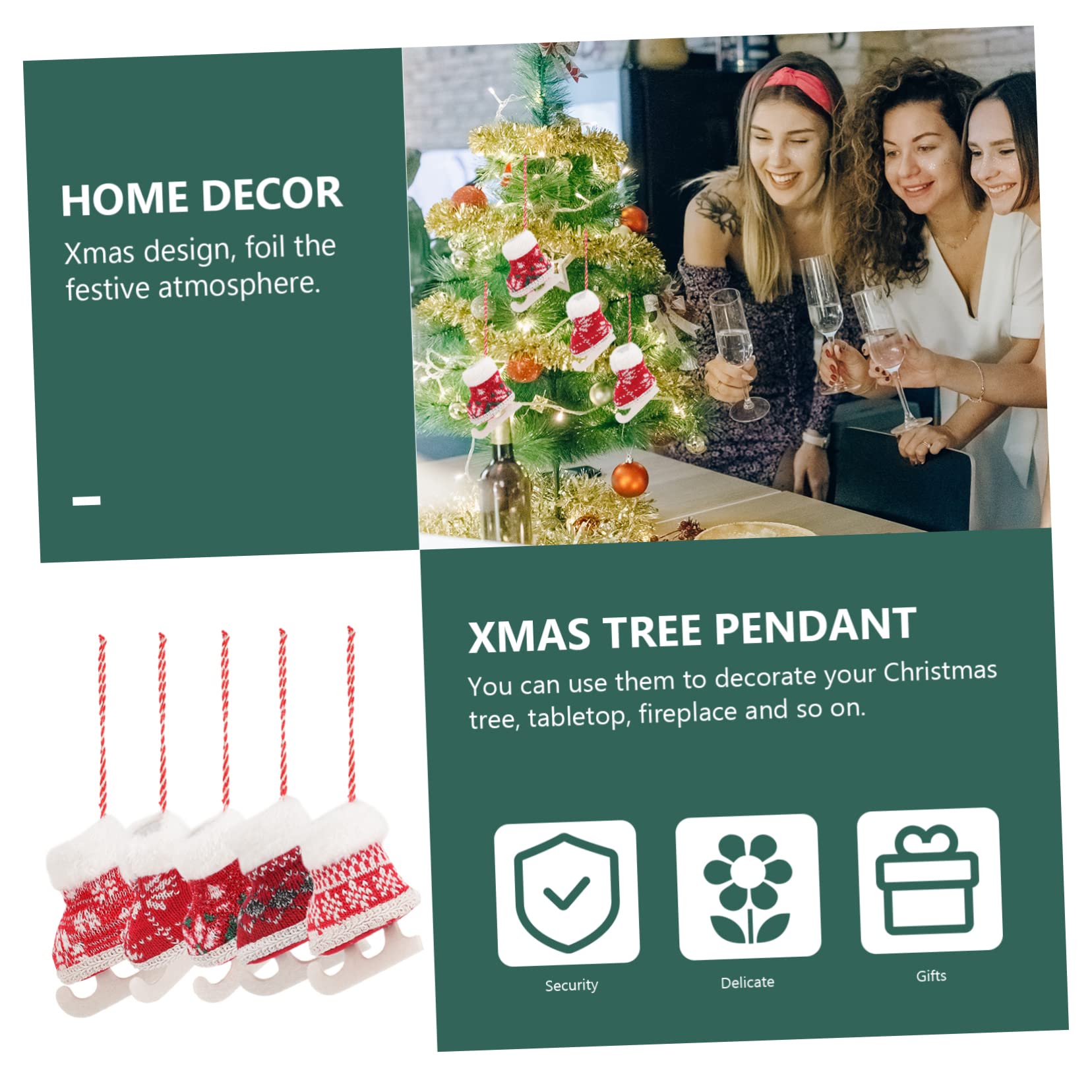 Alipis 15 Pièces Pendentif Arbre De Noël Décor De Fête De Noël Étiquettes De De Décor d'arbre De e Suspendu Décor Guirlande De d'e De