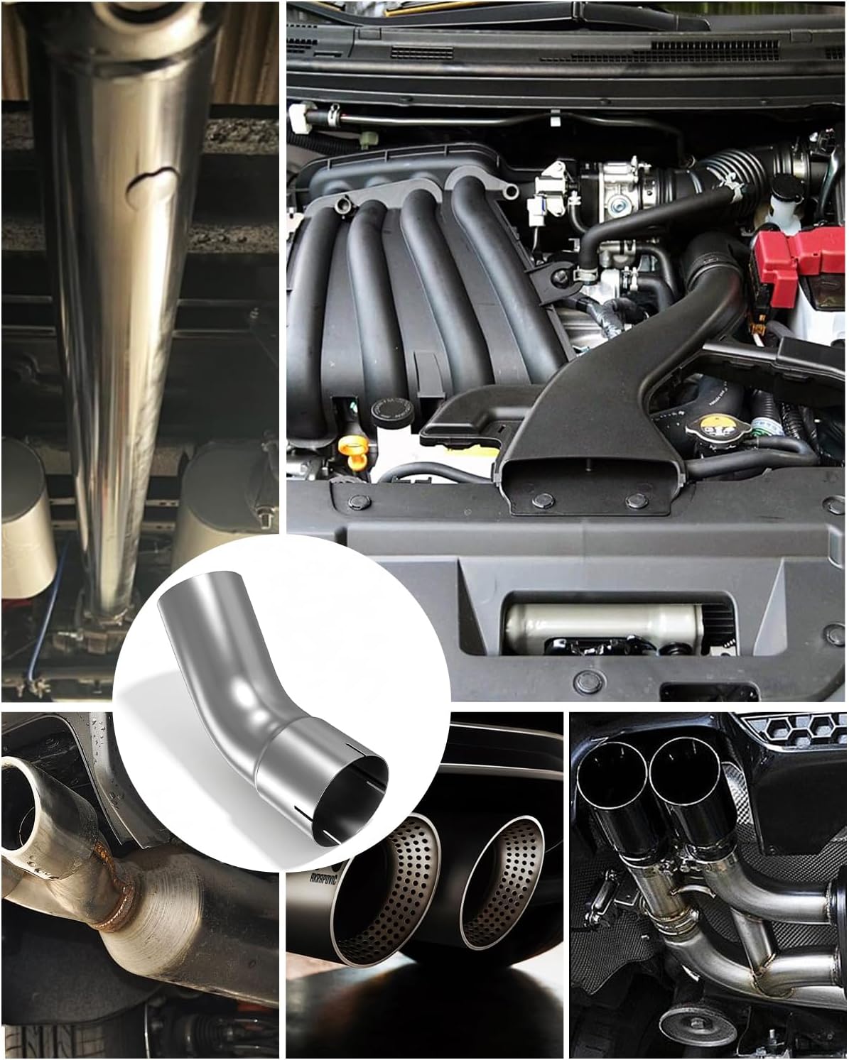 5 inch 45 degree exhaust elbow ，5"ID/OD Aluminized Steel,8" each side length，Universal Fit DIY Custom Exhaust Tubing Pipe