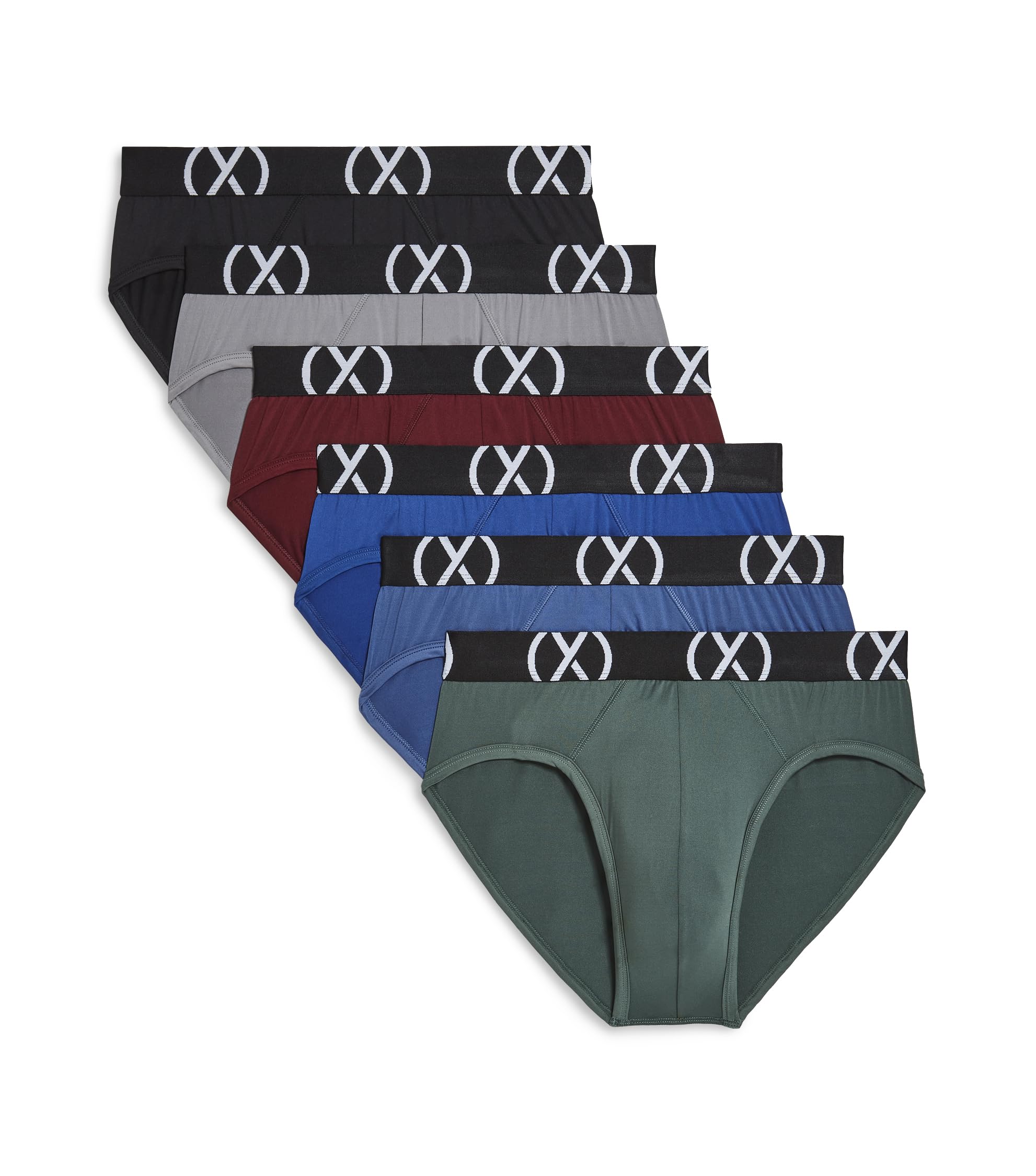 2(X) IST mens (X) Sport 6-pack No Show Brief Briefs