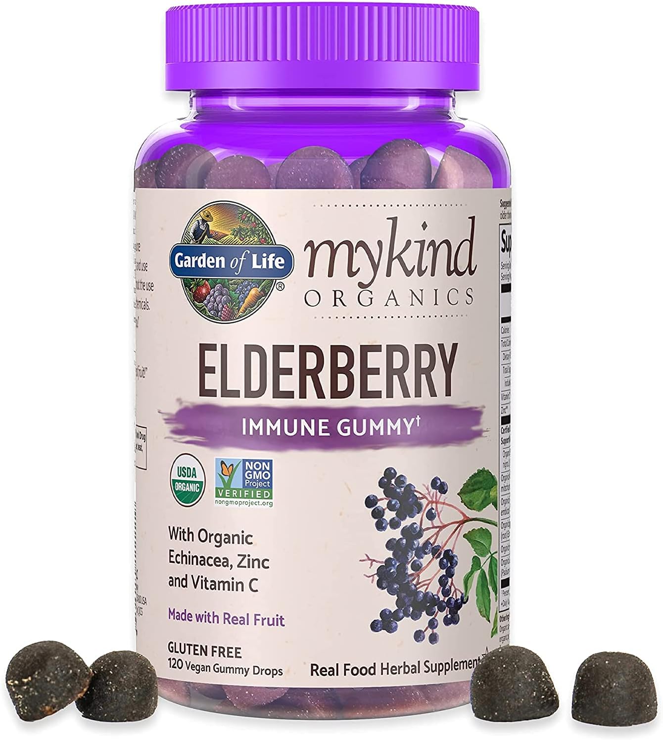Garden of Life Organics Elderberry Gummies for Adults & Kids & Zinc Supplements 30mg High Potency Raw Zinc and Vitamin C Multimineral Supplement