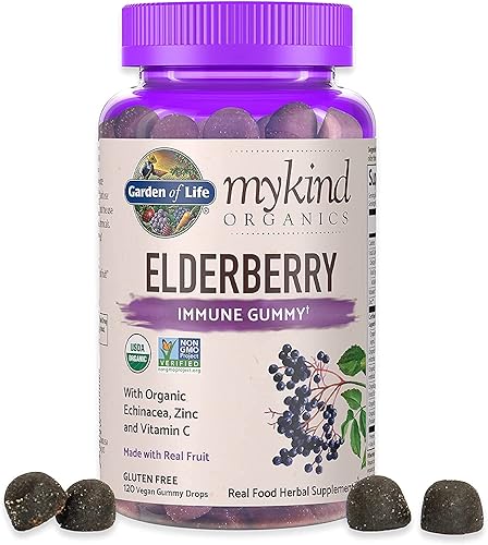 Miniatura 2 de Garden of Life Organics - Gomitas de saúco para adultos y niños y suplementos de zinc, suplemento multimineral de zinc crudo de alta potencia y