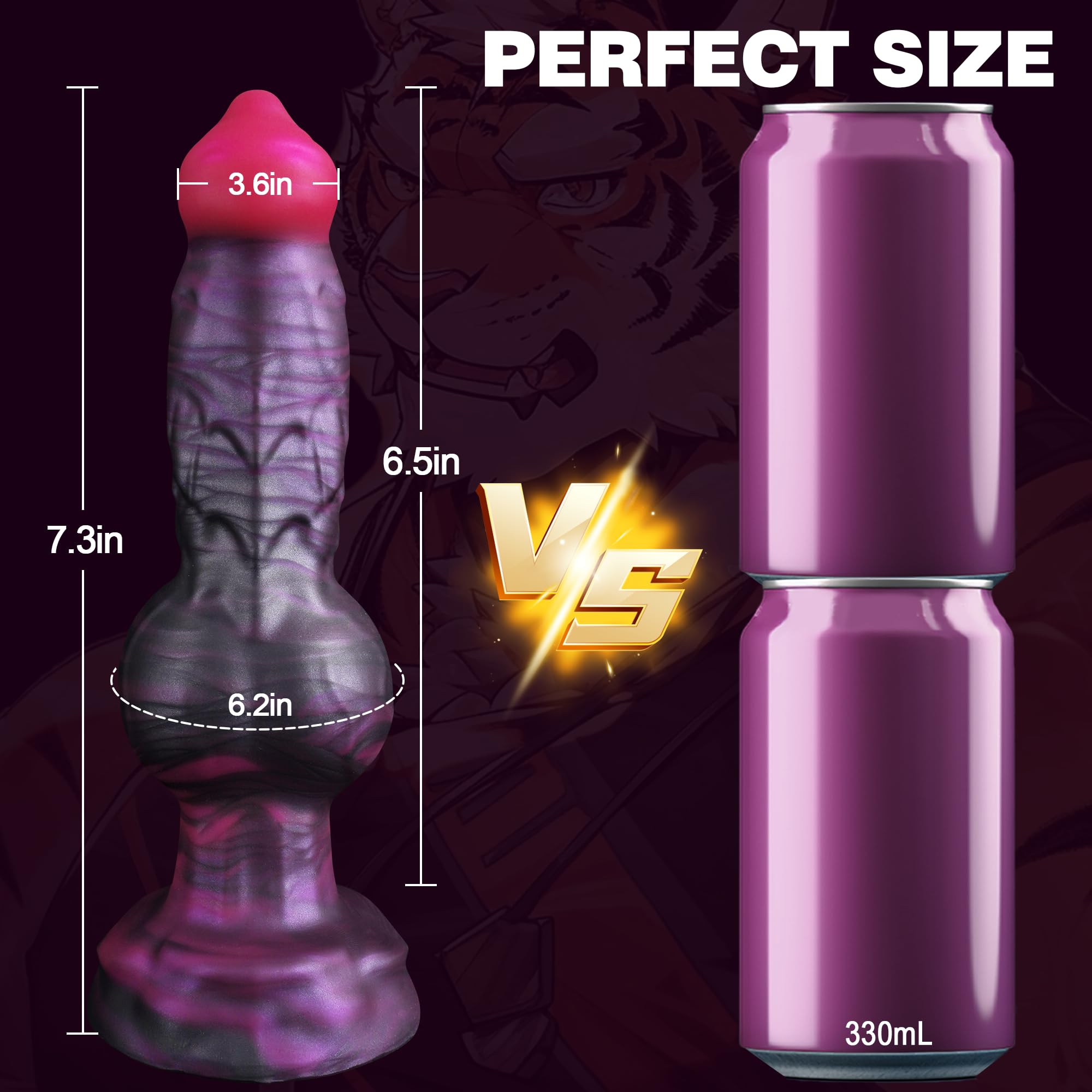 7" Fantasy Dog Knot Dildo, Soft Silicone Monster Anal Dildo with Strong Suction Cup, Small Horse Animal Knotted Dildos for G-spot Prostate, Wolf Creature Cock Large Butt Plug for Women Men Couples