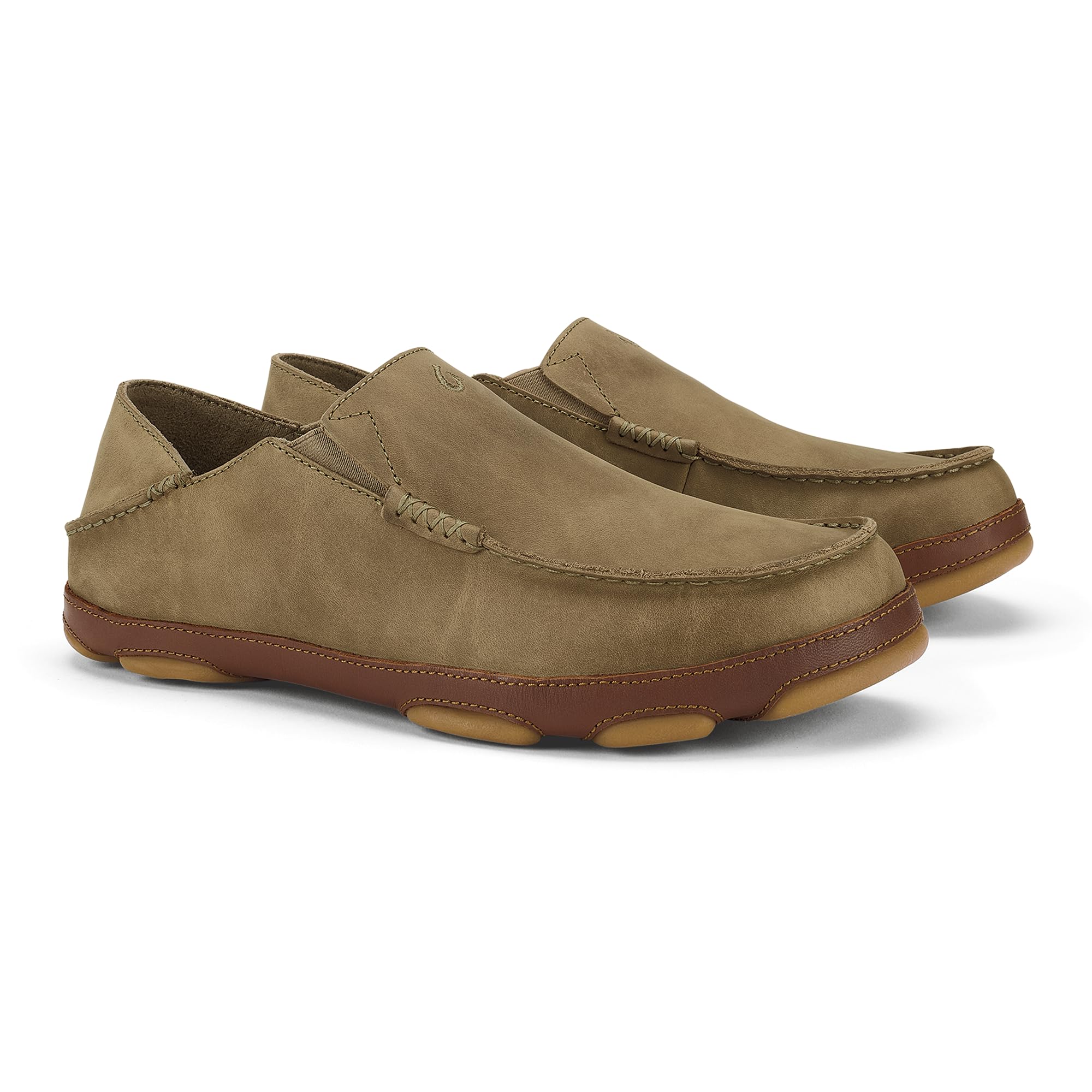 OLUKAI Moloa Men's Premium Leather Shoes, Easy Slip On & Off Design, Casual & Versatile Loafer, Drop-in Heel & Enhanced Traction