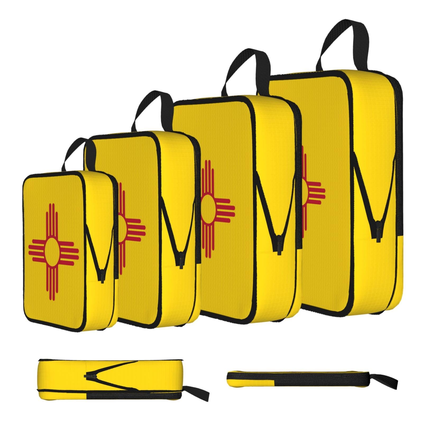 Sxzvvbn Black Flag Of New Mexico Compression Packing Cubes 4 Piece Set