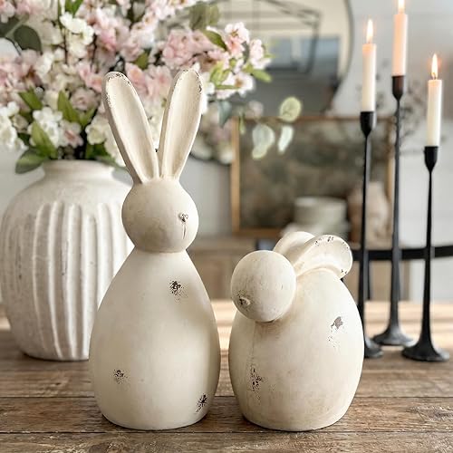 Youyole Set of 2 Rustic Easter Bunny Decorations for Home