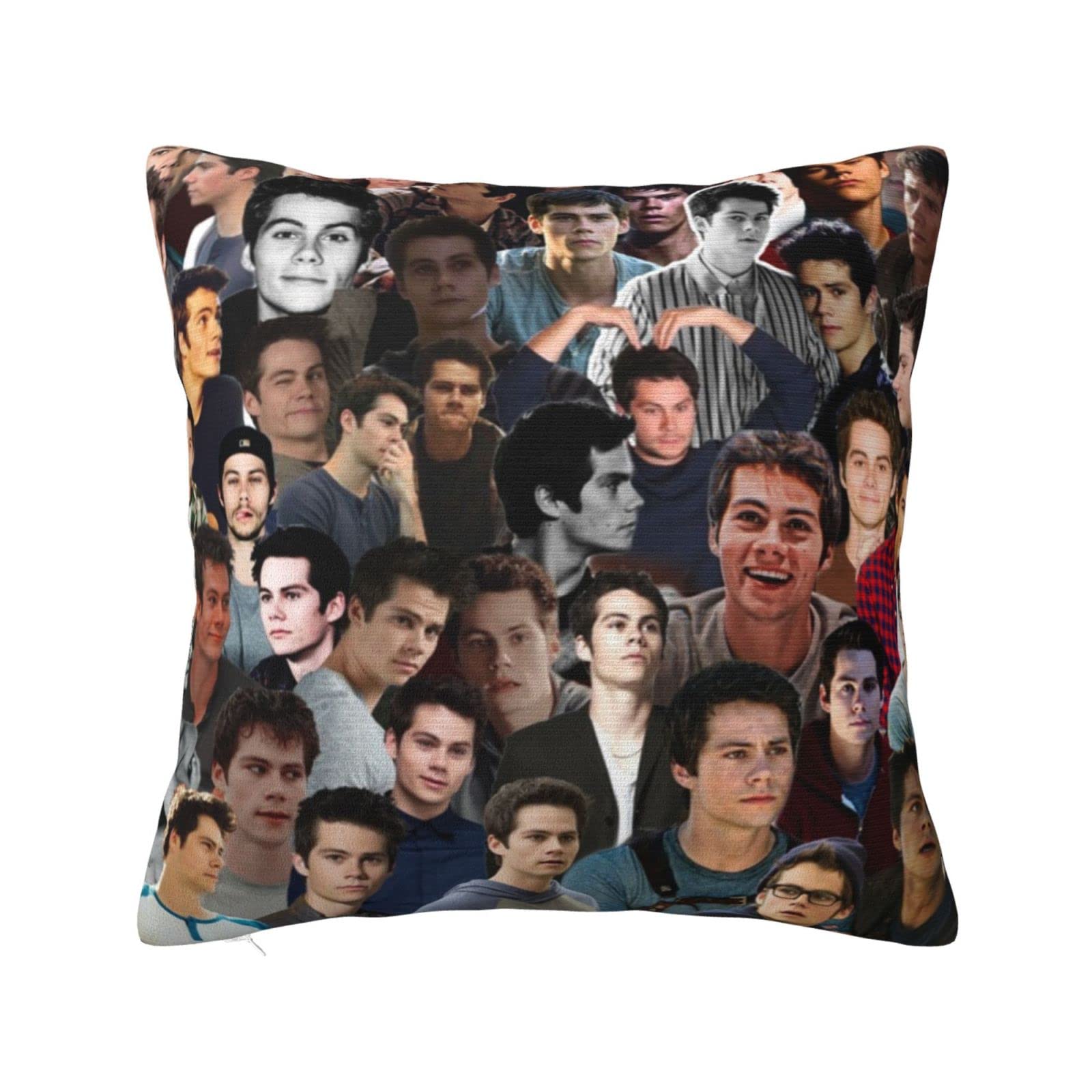 Dylan O'Brien Square Hold Pillowcase with Hidden Zipper Custom Polyester Cushion Cover Suitable for Family Sofa, Bedroom, Living Room, Office, car Decoration 16"x16"