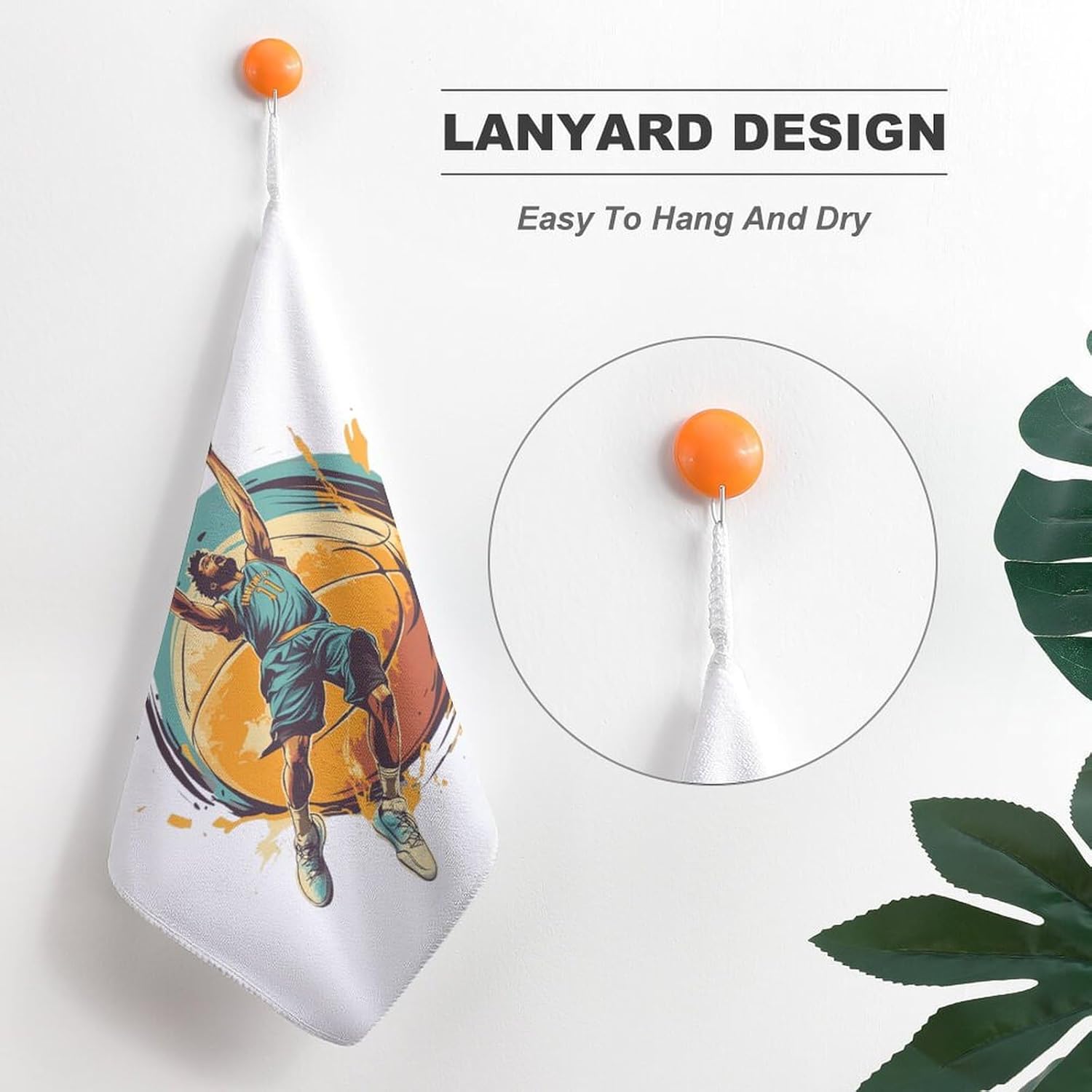 Cool Basketball Player Towel Hand Towels Decorative Towel for Bathroom Kitchen Shower Gym 4PCS