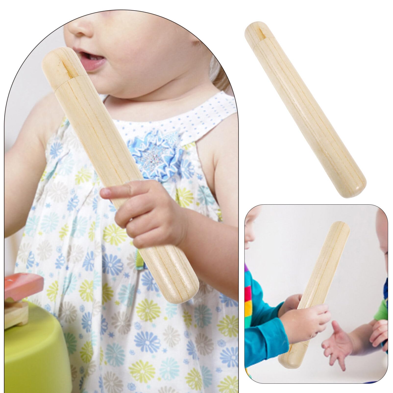 Toyvian Bâton de Pluie le Développement Sensoriel en Bois Beige pour Éducation Musicale Jouet Apaisant des Tout-petits en Milieu Éducatif