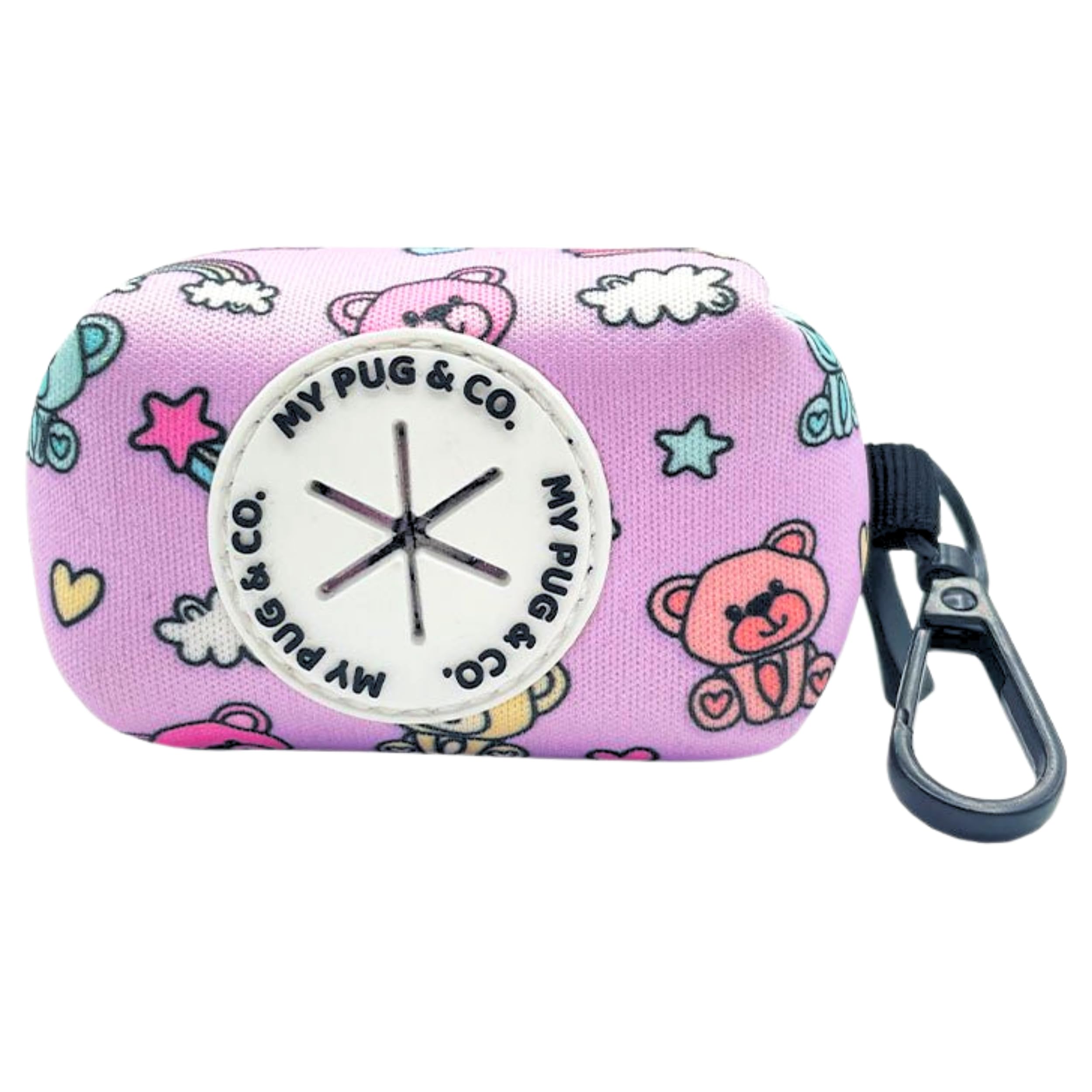 My Pug - Porta Bolsas Caca Perro | Accesorios para Perros | Dispensador Bolsas Caca Perro | Perros Accesorios | Porta Bolsa Tela Excrementos | Accesorios Perros para Bolsas Caca Perro (Teddy Bears)