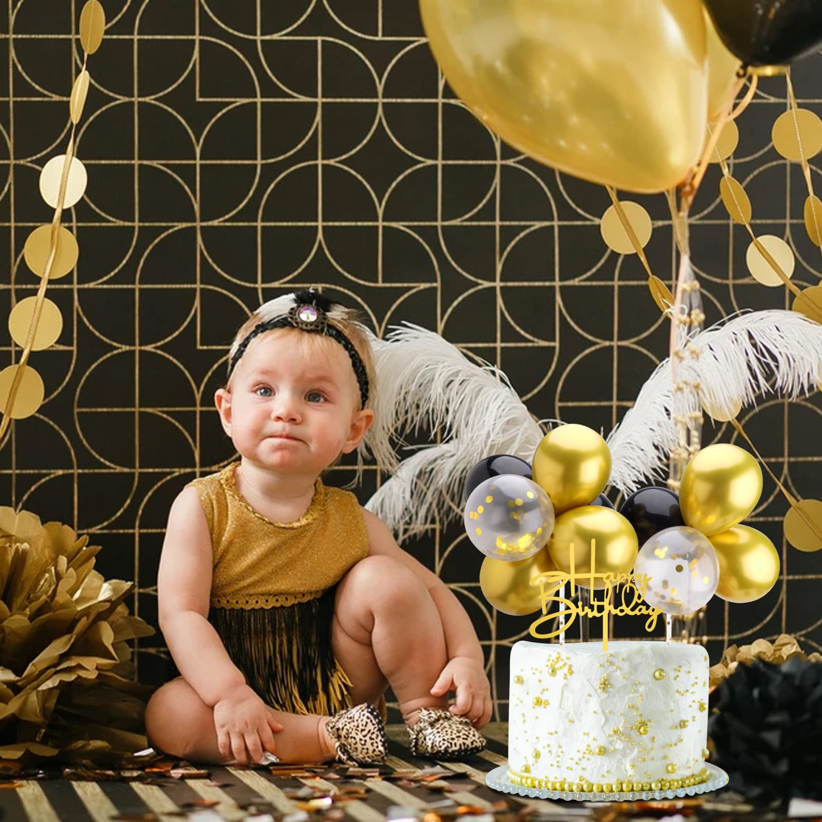 9er Set Mini-Ballon-Kuchen-Topper – Bunt, Aus Latex, Mit Stäben & Band, Für Geburtstag & Feiern
