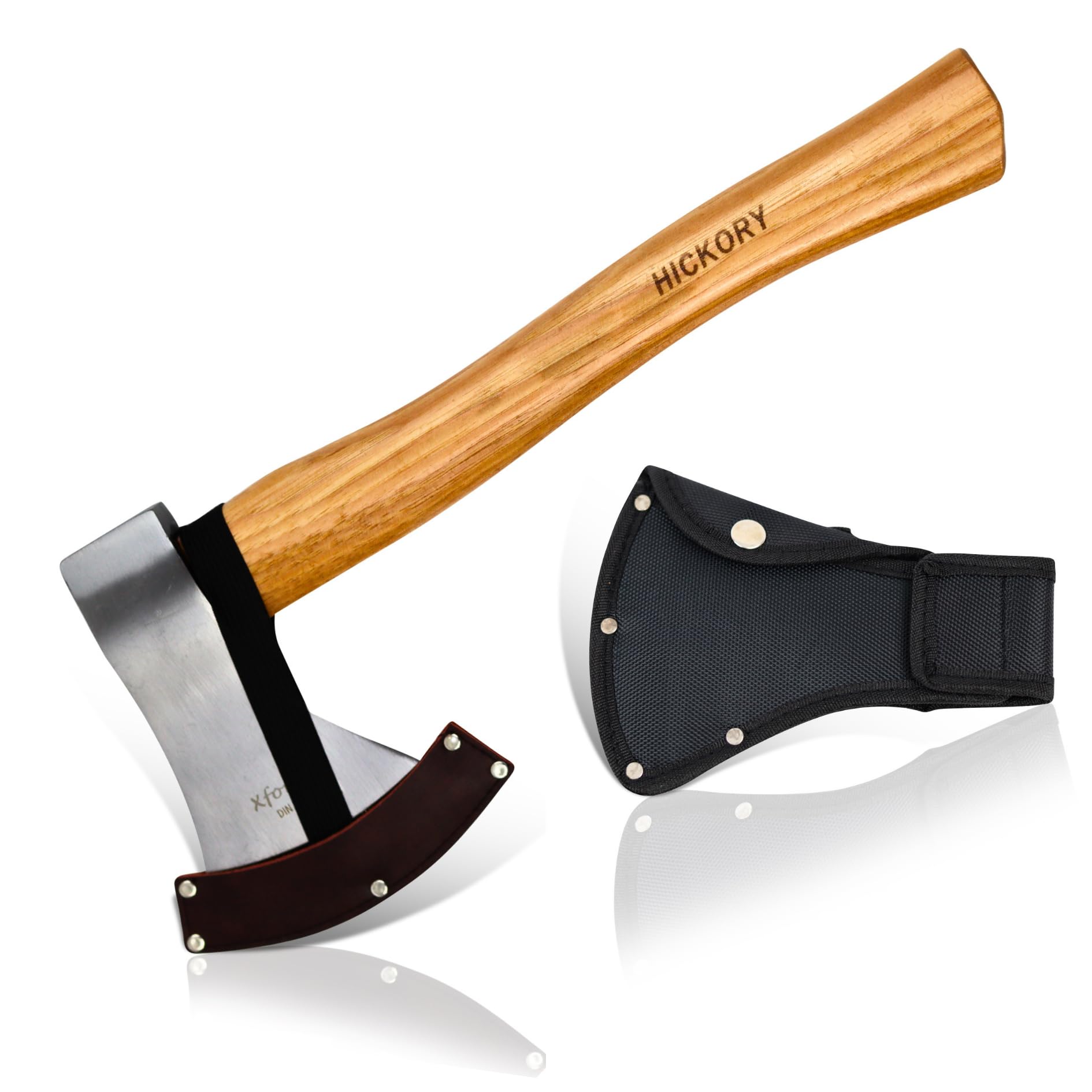 Hache 800 g Acier au Carbone Forgé Manche Bois Hickory X-UW800 Conforme DIN 5131 TÜV GS