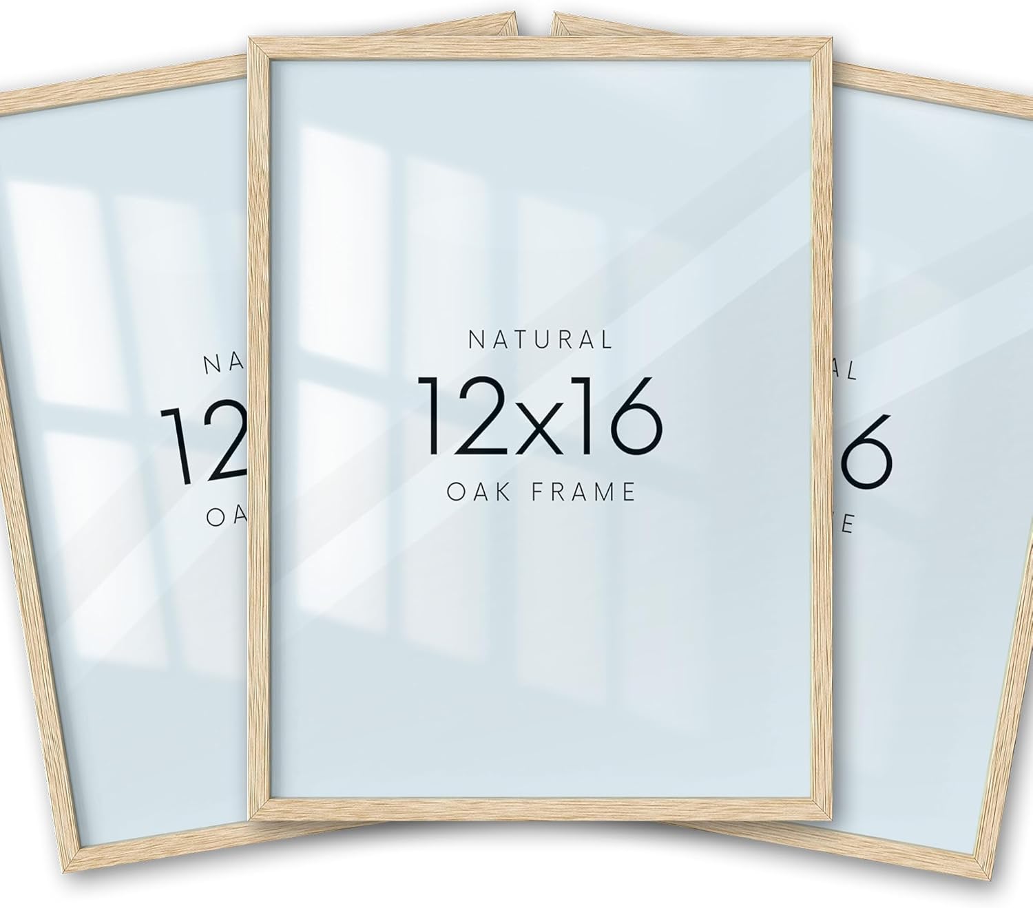 12x16in Oak Wood Picture Frame Set of 3,12"x16" Beige Minimalist Wooden Poster Frames,Natural Solid Wood Picture Frame for Wall Art,Photos,Prints 3Pack 12x16IN 12.00" x 16.00"