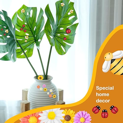 Miniatura 6 de 200 piezas de resina mini decoración de girasol de abeja margarita adorno de abejas, abalorios de abejas, cuentas epoxi de mariquitas, manualidades,