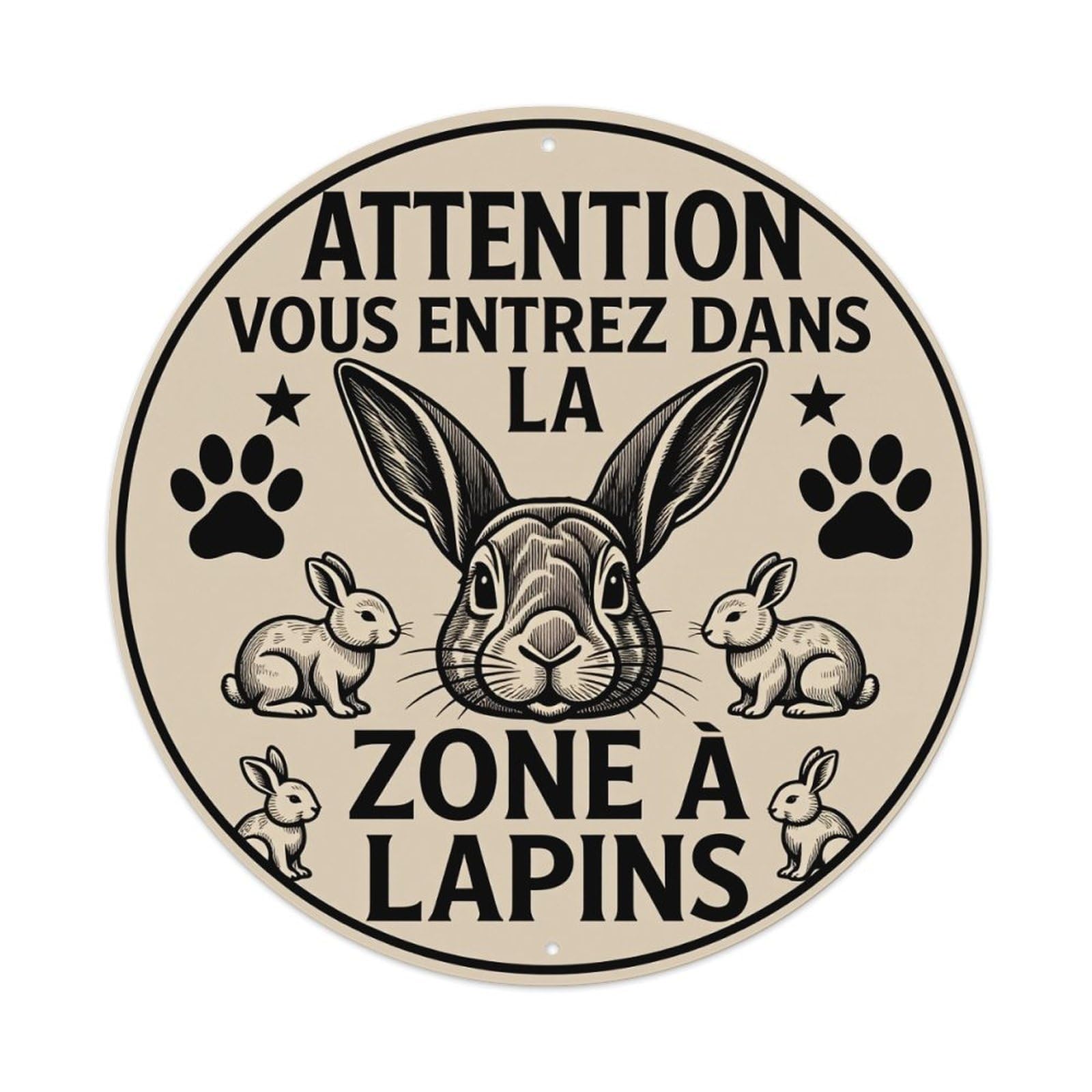 Rabbit Warning Zone Sign Art Metal Tin Sign Vintage Garden Bedroom Cafe Bar Man Cave Home Wall Decor Metal Poster 8x8 inches
