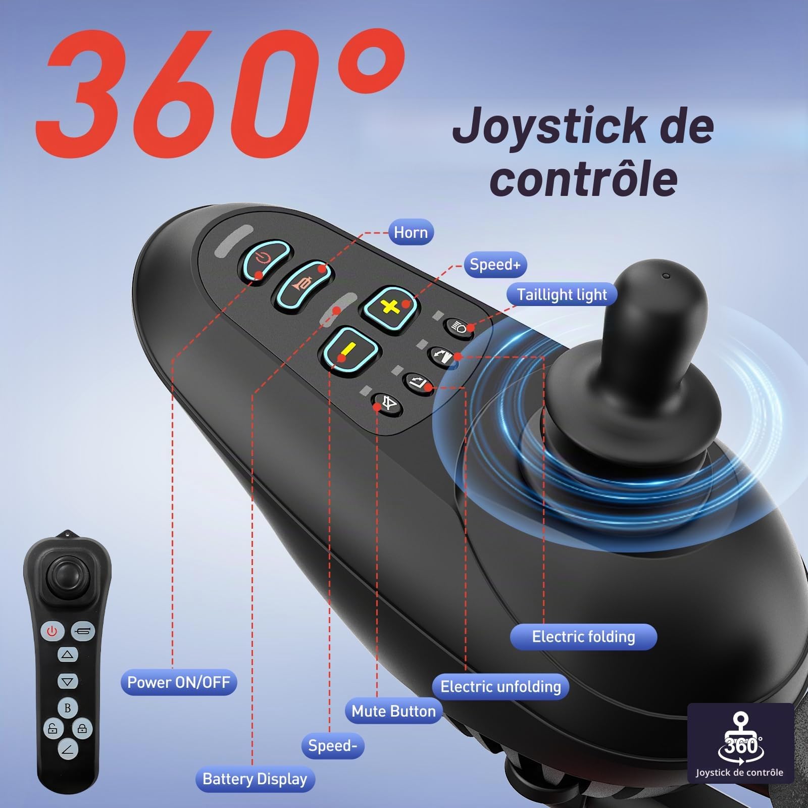 Fauteuil Roulant Electrique Pliable Automatique: 48KM Fauteuil Electrique pour Personnes Agées avec 2 x 12 Ah Batterie Double - 700W Electrique Fauteuil Roulant Jusqu'à 150KG
