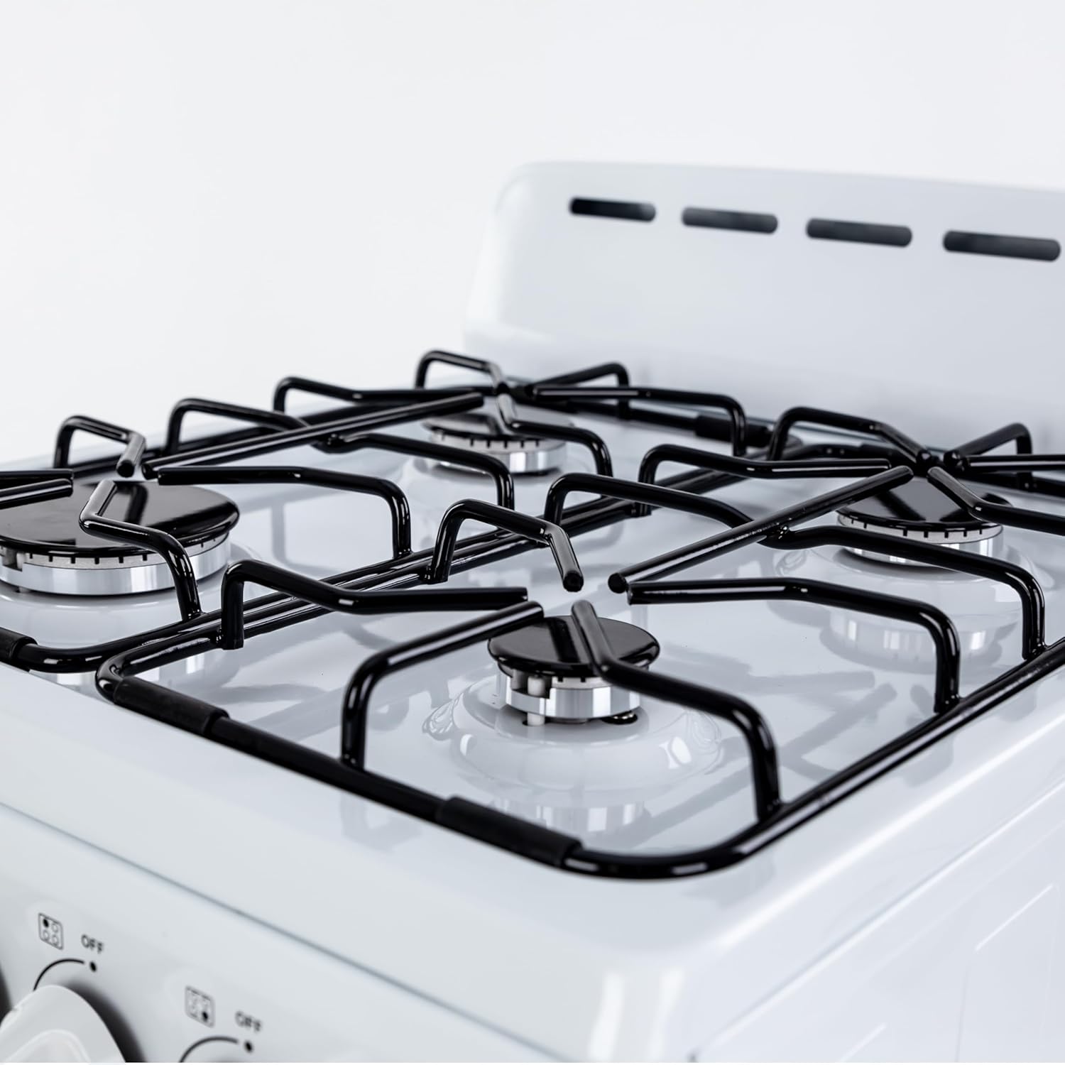 Avanti Gas Range Oven, Compact Freestanding Design, 4 Sealed Burners with Electronic Ignition, 2.1 Cu.Ft. Capacity Features Framed Glass Door Storage Drawer Broiler and Accessories, 20-Inch, White