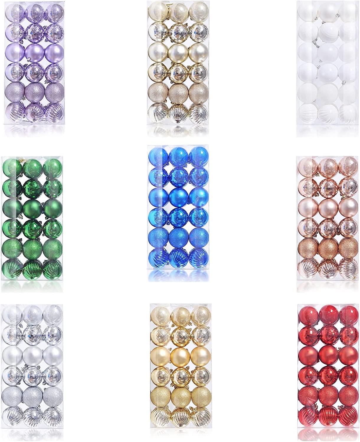 Weihnachtskugeln, Dekorationszubehör, 36 Stück, Weihnachtskugeln, Anhänger, Ornament, Kugeln, Baumschmuck, Weihnachtskugeln, Ornament, hängende Anhänger, Urlaub for Weihnachtsbaum, Party, Dekoration (