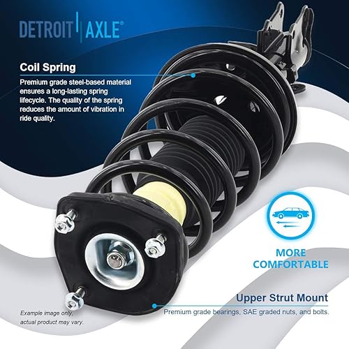 Miniatura 1184 de Detroit Axle - Kit de suspensión delantera de 10 piezas para Chevy Aveo Aveo5 Pontiac G3 Wave 2 Ready Struts Assembly 2 Enlaces de barra