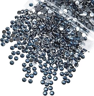10000PCS 2mm Crystal Ink Blue Resin Rhinestones for Crafting SS6 Flatback Navy Blue Stones Bulk Diamonds Crystals Gems Charms for Nails Face Eyes Makeup Mugs Tumblers Bottles DIY Crafts Clothes