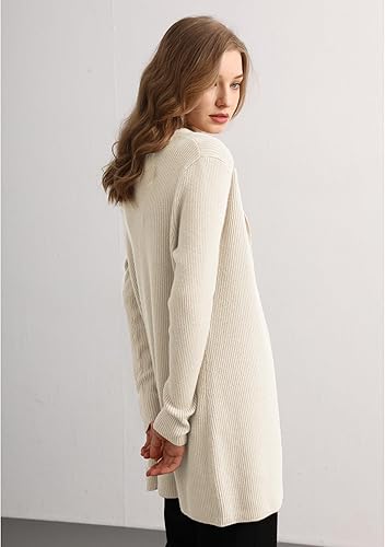 Miniatura 4 de GreenMount Cárdigan de cachemira para mujer de moda frontal para abrigo anual ligero de cachemira de longitud media