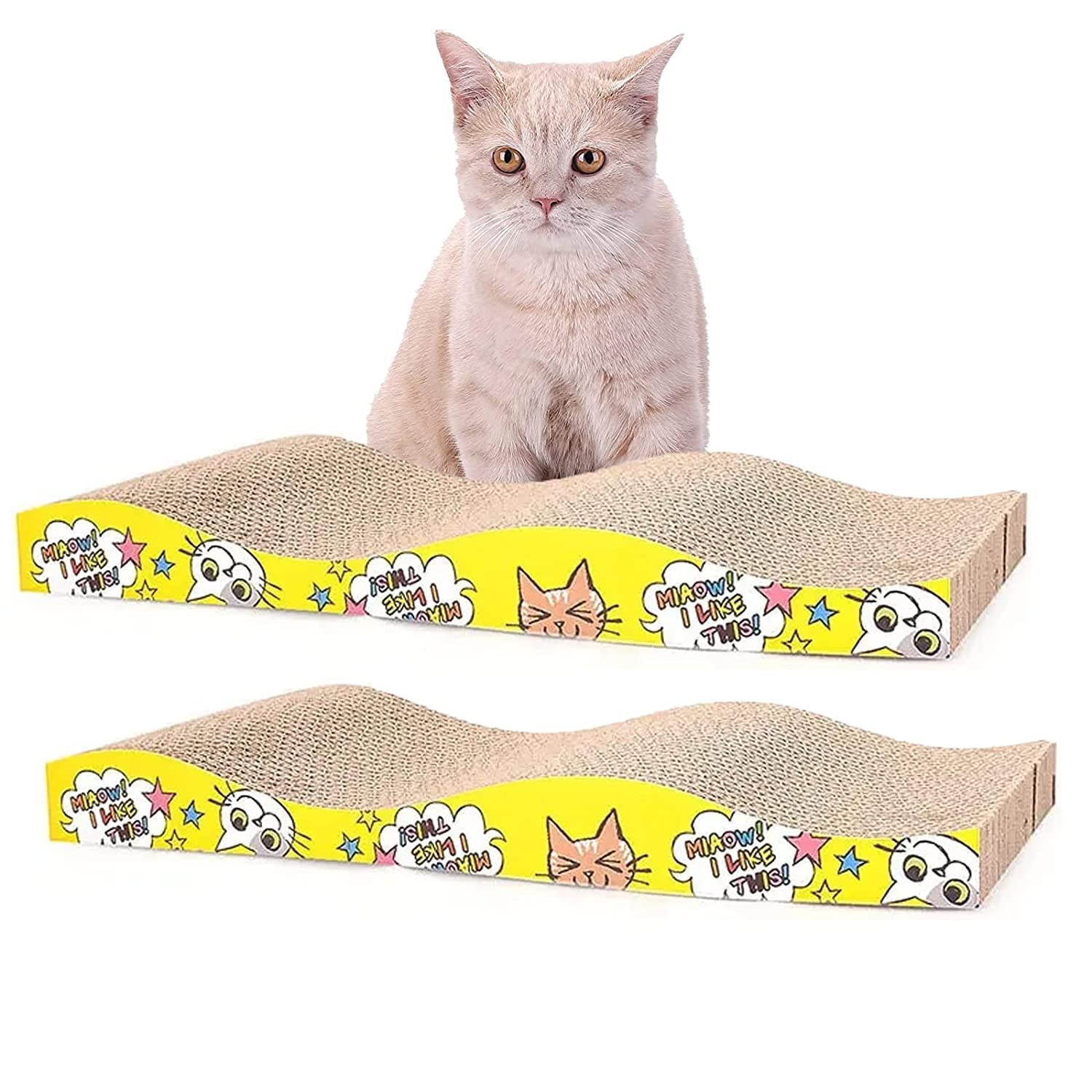 Sniffr Cat Scratcher Cardboard Reversible Pad with Catnip Corrugated Reversible Wave Cat Scratching Board Lounge Sofa BedCat Scratcher Cardboard Reversible Cat Scratching Pad (Cat Scratcher Wave) (B0C1NC4Z69) Amazon Price History, Amazon Price Tracker