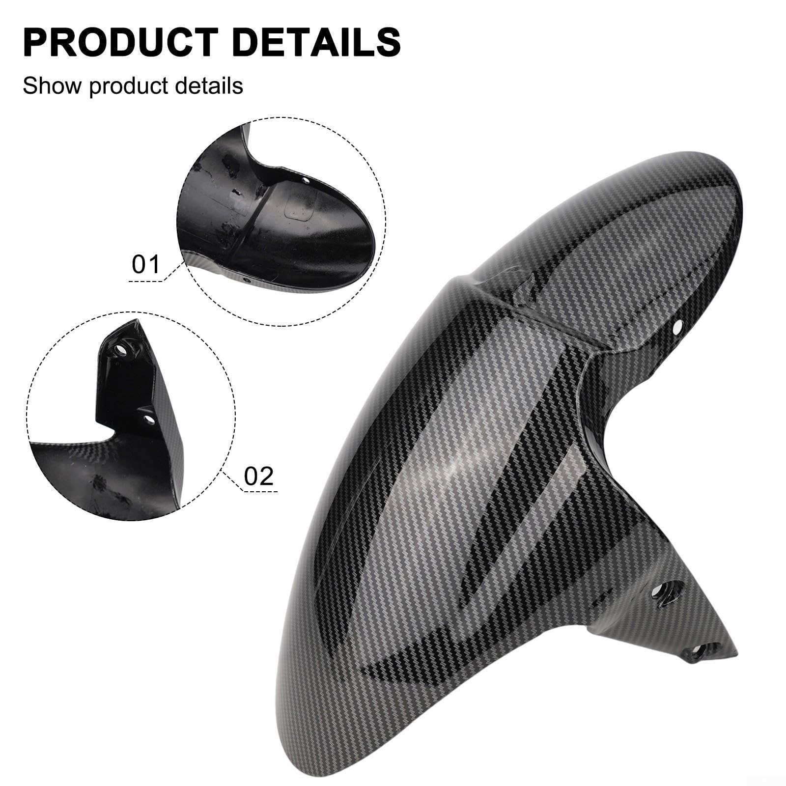 ABS Vorderrad Spritzschutz Schwarz für Daytona 675 2006-2012