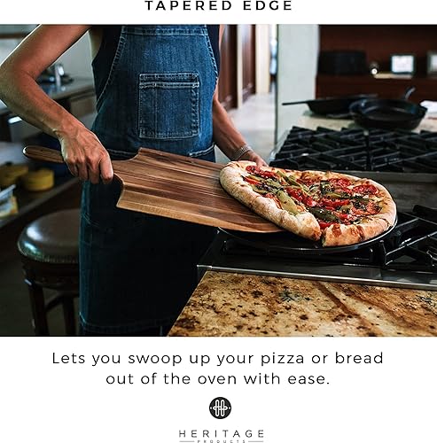 Miniatura 3 de Heritage tablas de madera de acacia para pizza casera, quesos y más22 x 14 pulgadas.